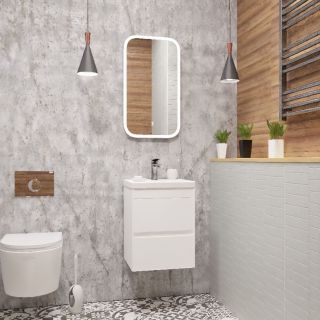 Подвесная тумба под раковину Art&Max Family 40см белый глянцевый Family-400-2C-SO-BL